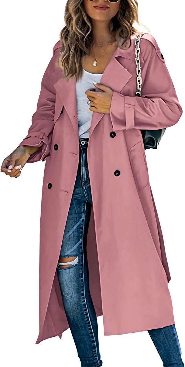 Viviane | Women's Longline Belted Trench with Tie Waist