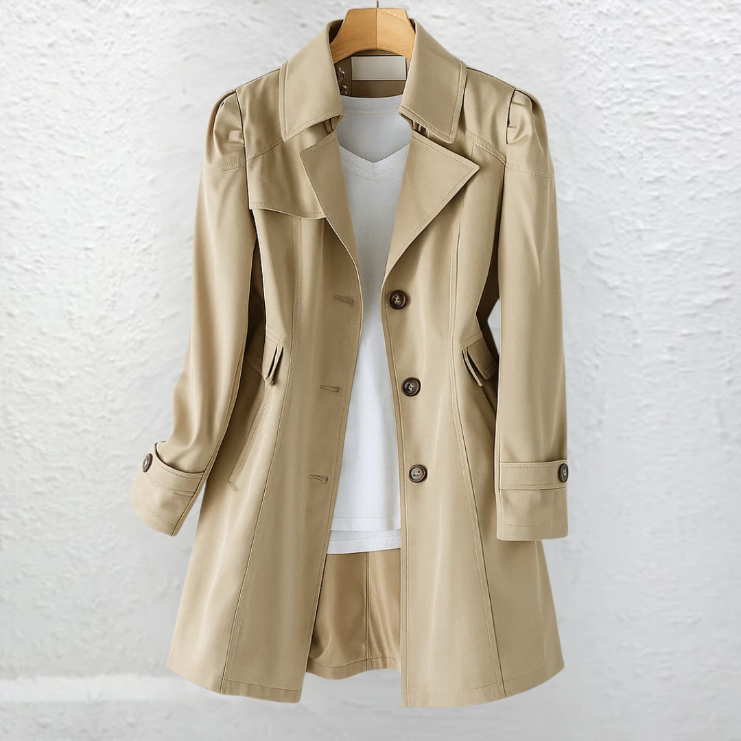 Georgette | Women's Fitted Double-Breasted Coat with Flap Pockets