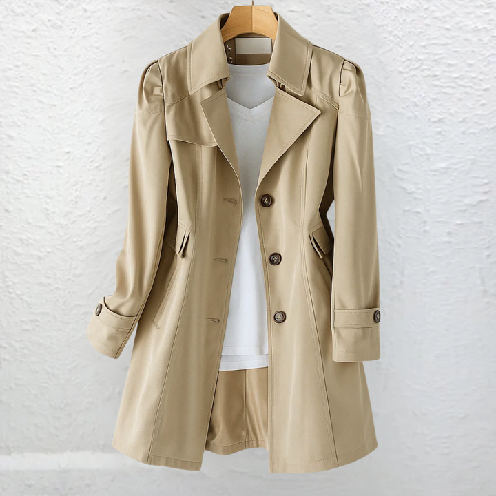Georgette | Women's Fitted Double-Breasted Coat with Flap Pockets