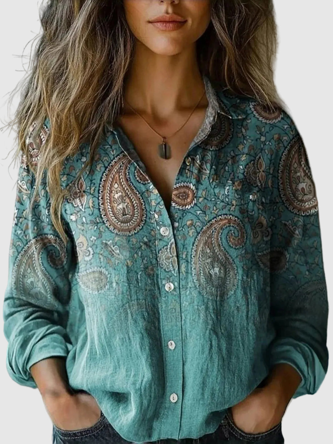 Aveline | Vintage Printed Bohemian Relaxed Blouse