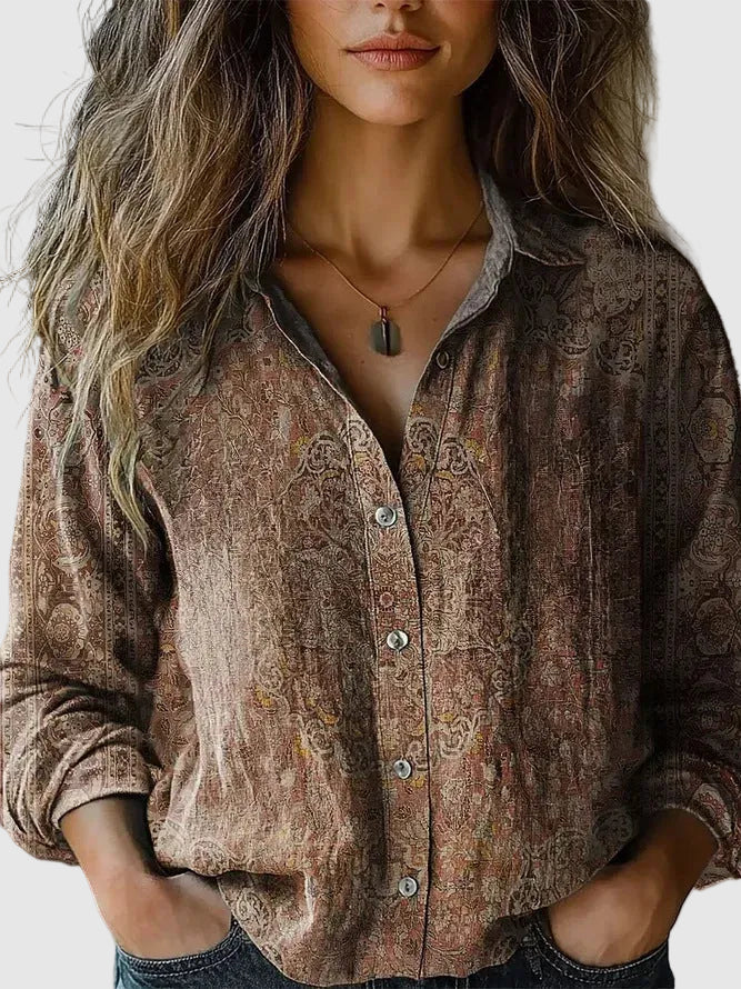 Aveline | Vintage Printed Bohemian Relaxed Blouse