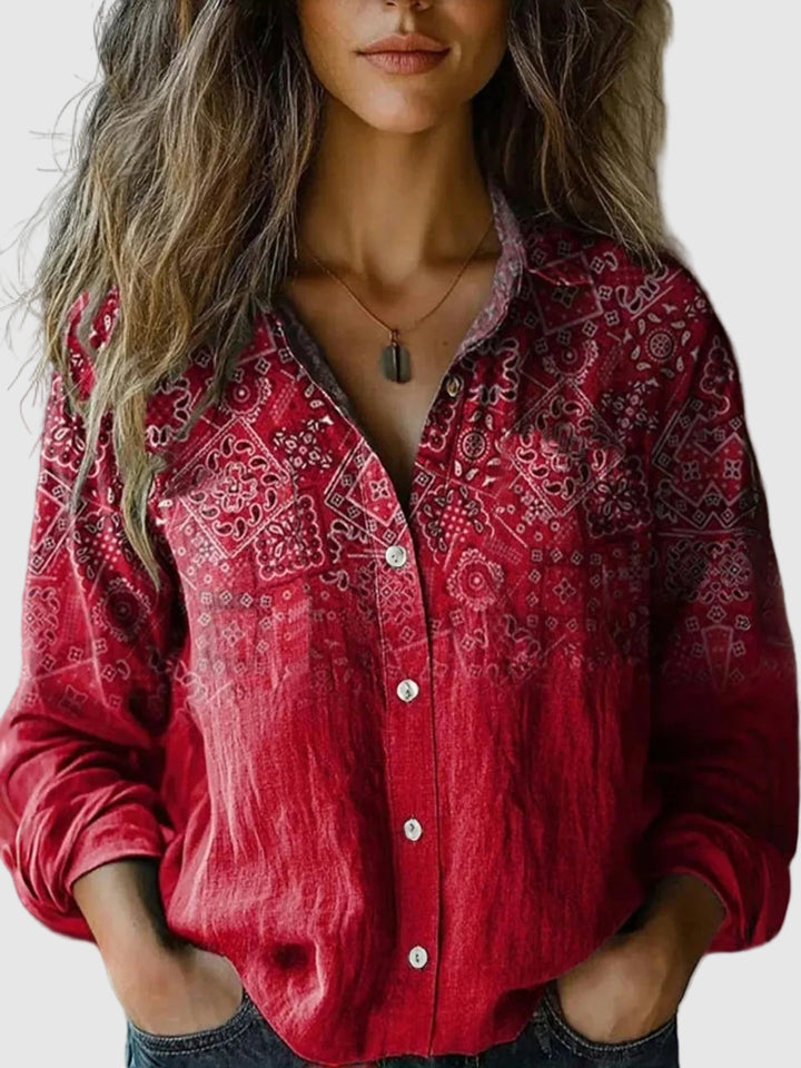 Aveline | Vintage Printed Bohemian Relaxed Blouse