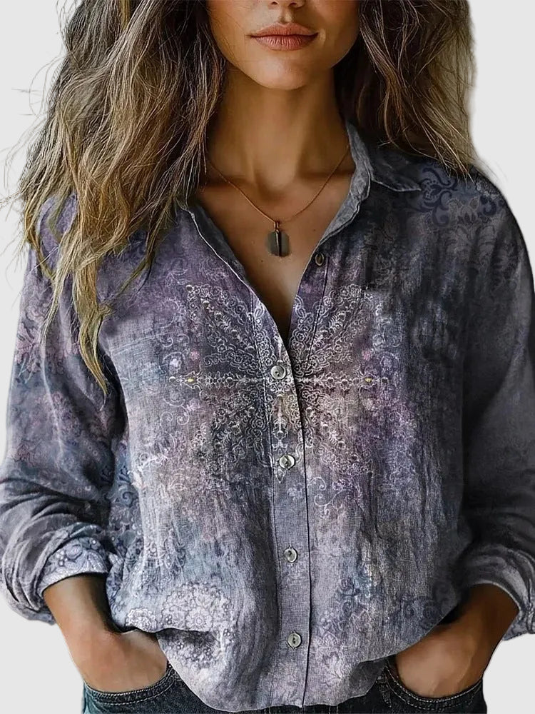 Aveline | Vintage Printed Bohemian Relaxed Blouse