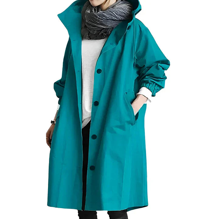 Roxane | Women's Hooded Longline Jacket with Snap Placket