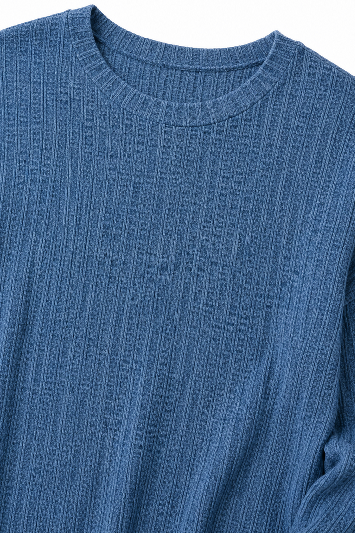 Florine | Women's Ribbed Sweater with Curved Hem