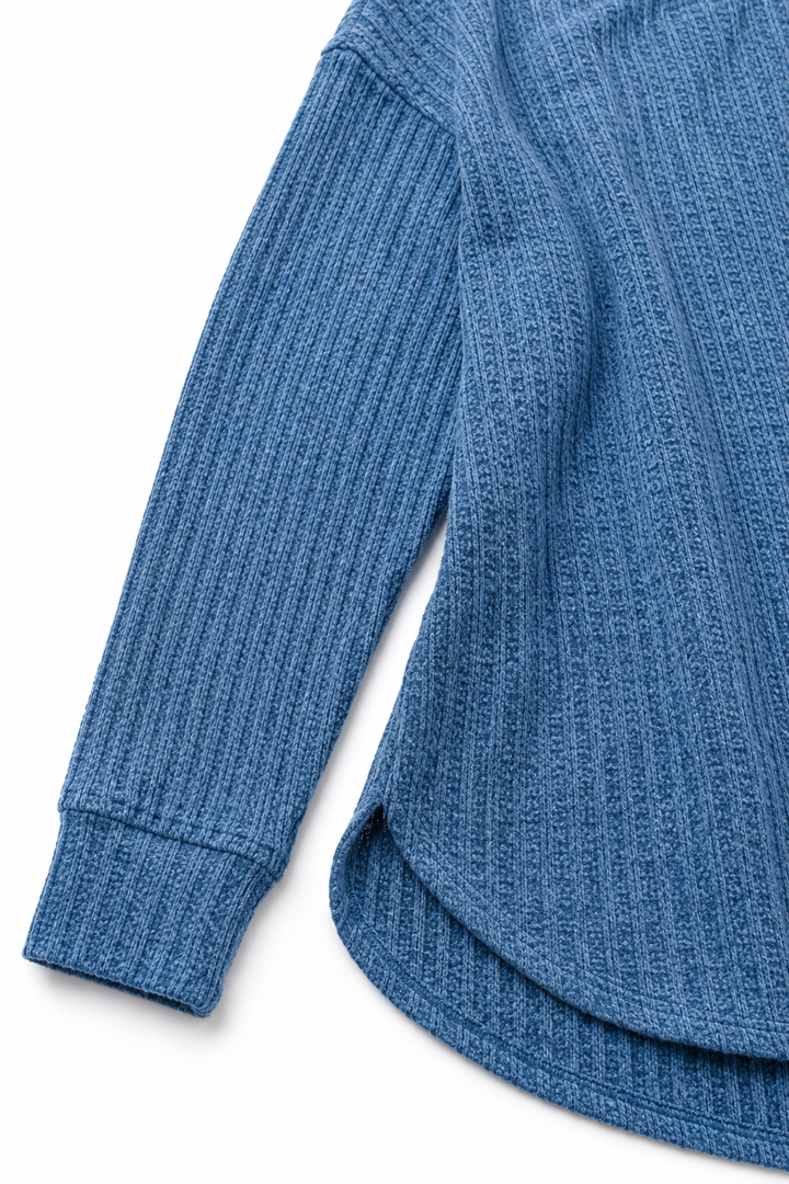 Florine | Women's Ribbed Sweater with Curved Hem