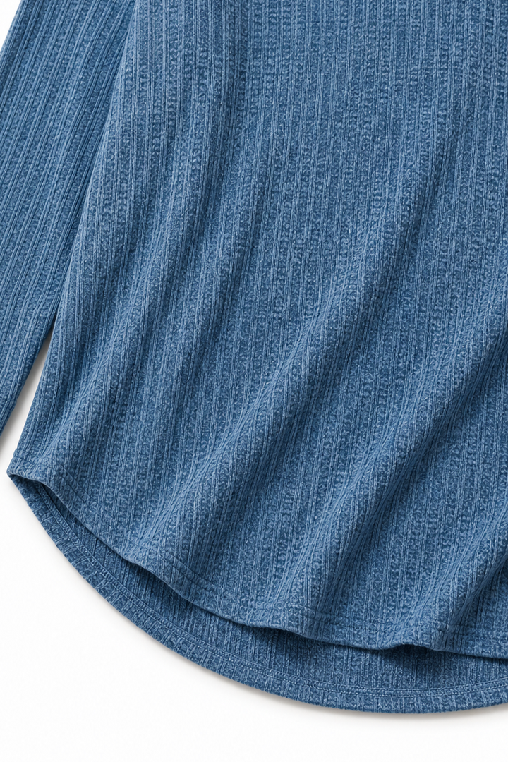 Florine | Women's Ribbed Sweater with Curved Hem