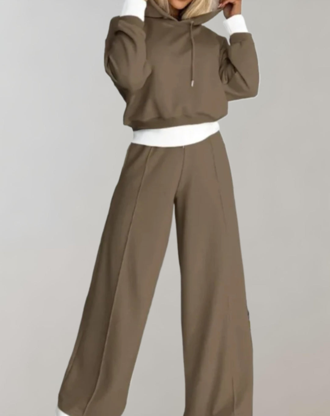 Women's Two Piece Casual Fit Tracksuit Pants with Wide Legs
