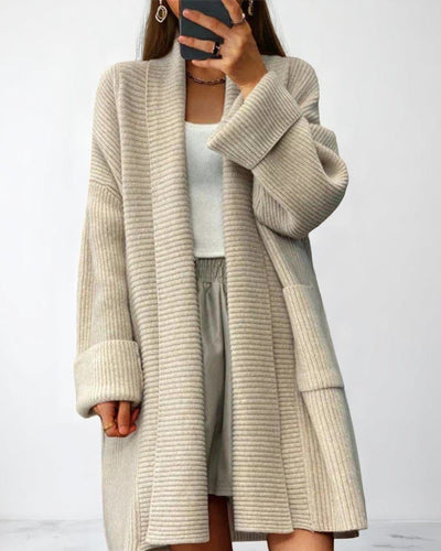 Amira Elegant Knit Cardigan | Cardigan with Ribbed Pattern