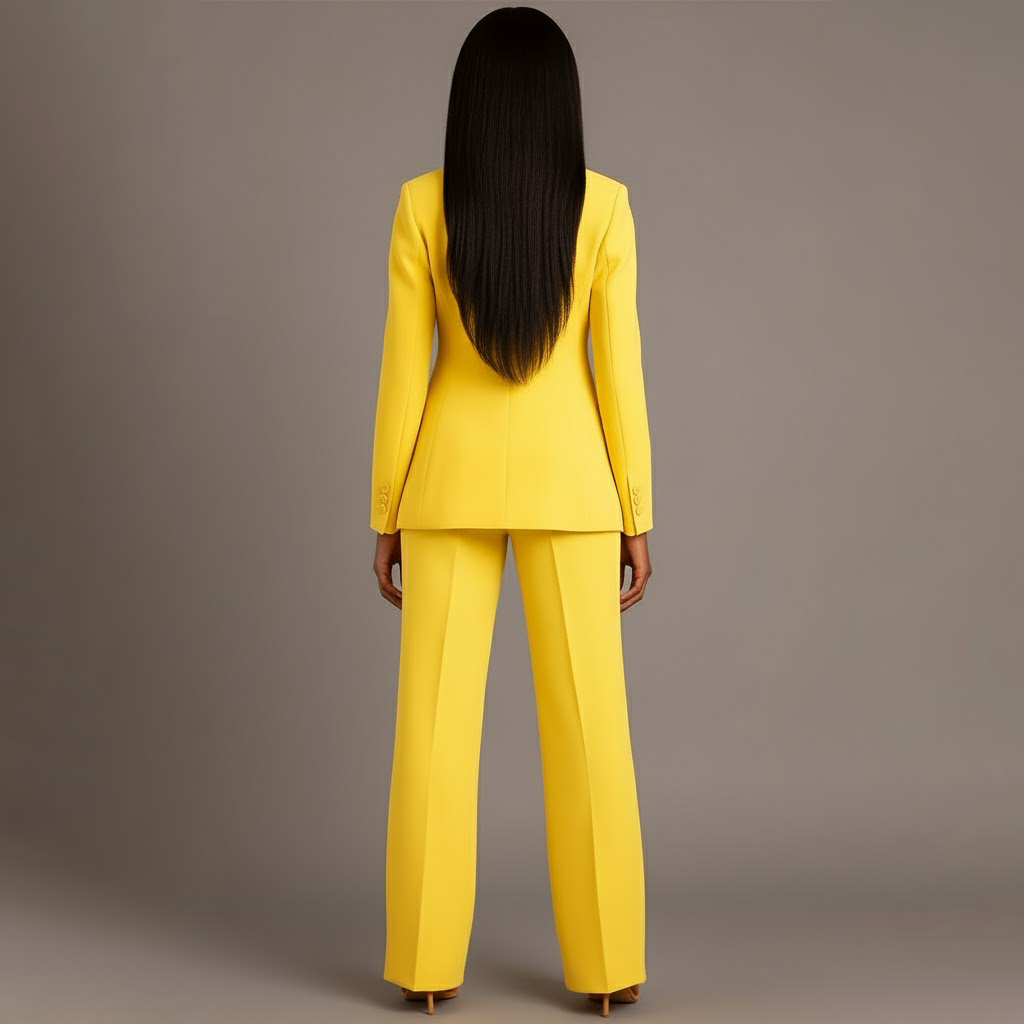 Women's Tailored Long Blazer Suit Set with Matching Pants