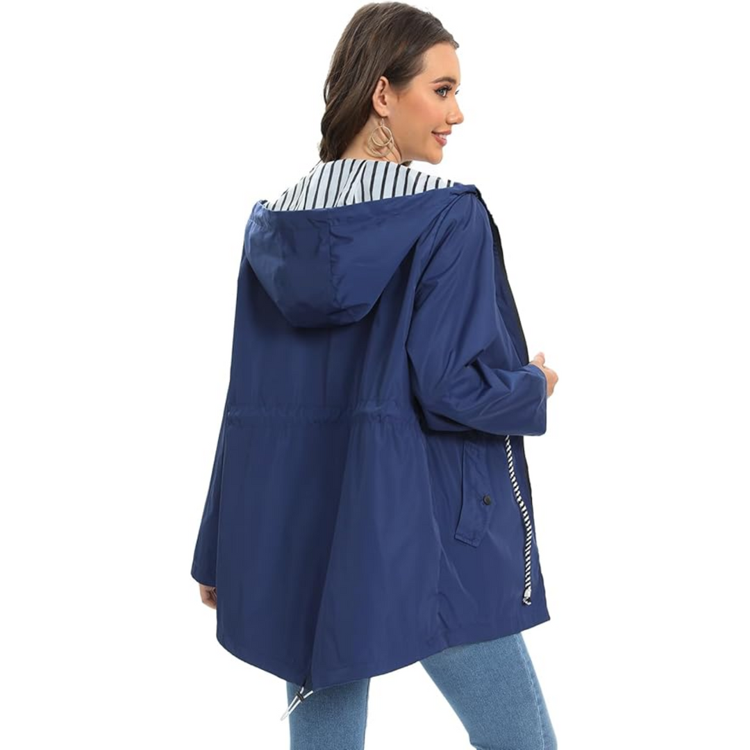 Manon | Women's Hooded Zip Parka with Drawcord Waist