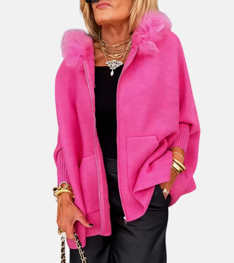Yolande | Women's Hooded Cape with Patch Pockets