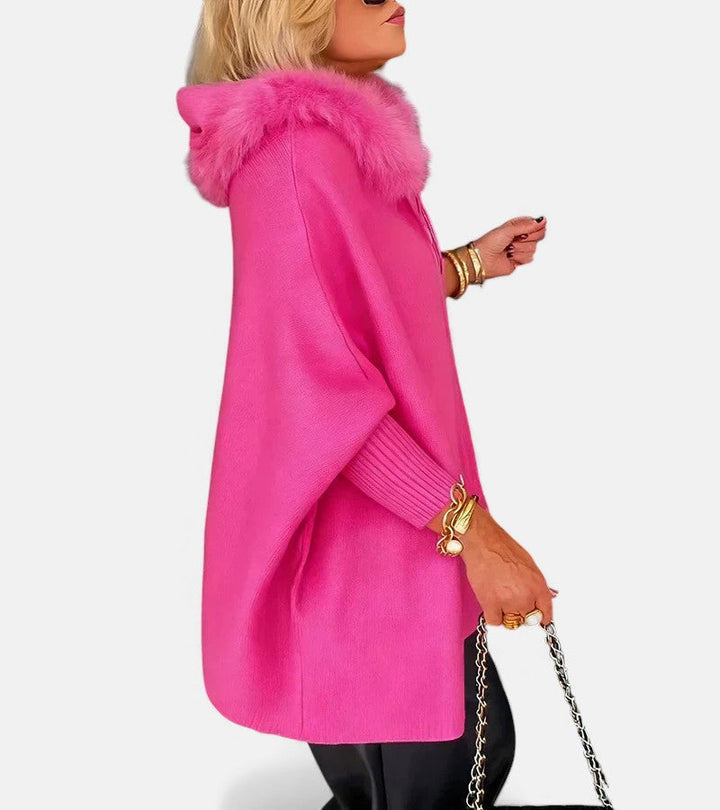 Yolande | Women's Hooded Cape with Patch Pockets