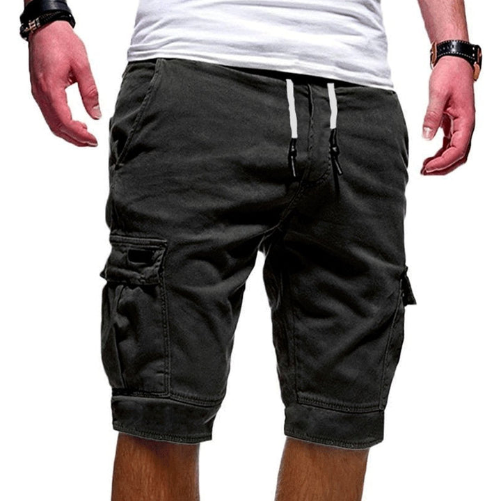 Men's Cargo Shorts with Pockets and Drawstring Waist