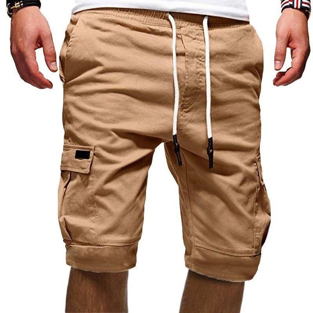 Men's Cargo Shorts with Pockets and Drawstring Waist