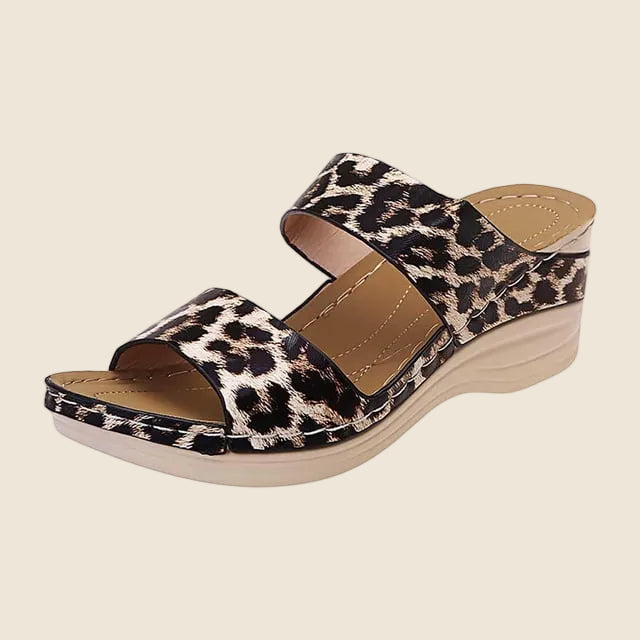 Women's Casual Faux Suede Wedge Sandals with Slide Straps and Open Toe