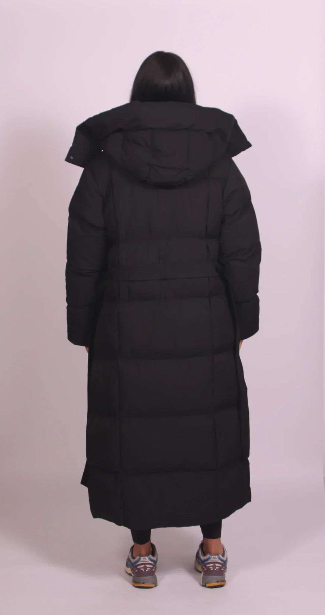 Bertille | Women's Long Belted Puffer Coat with Hood