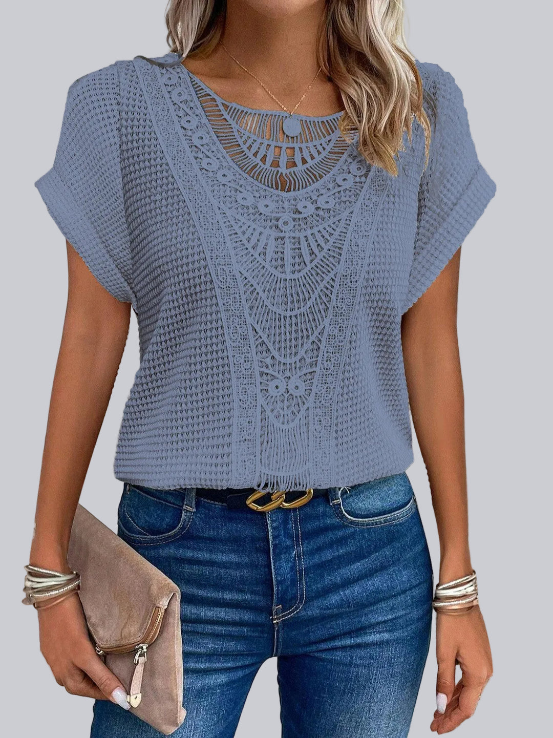 Ines | Delicate Lace Detail Lightweight Blouse