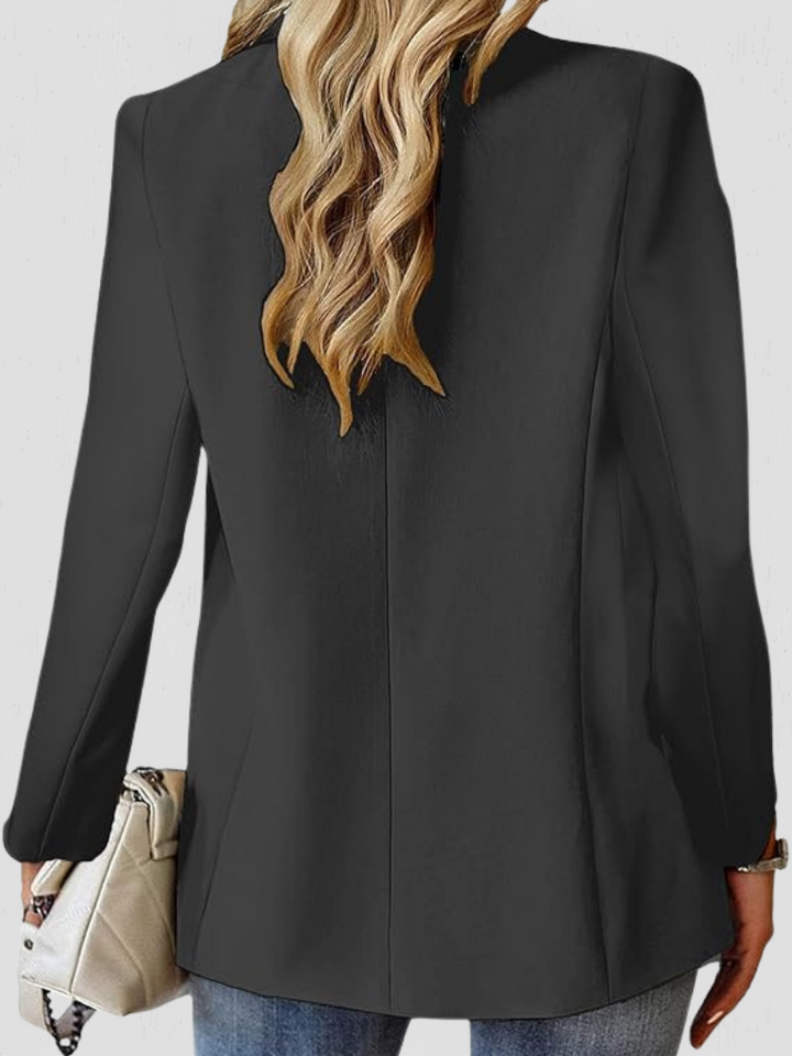 Emilienne | Women's Open-Front Longline Blazer with Notch Lapel