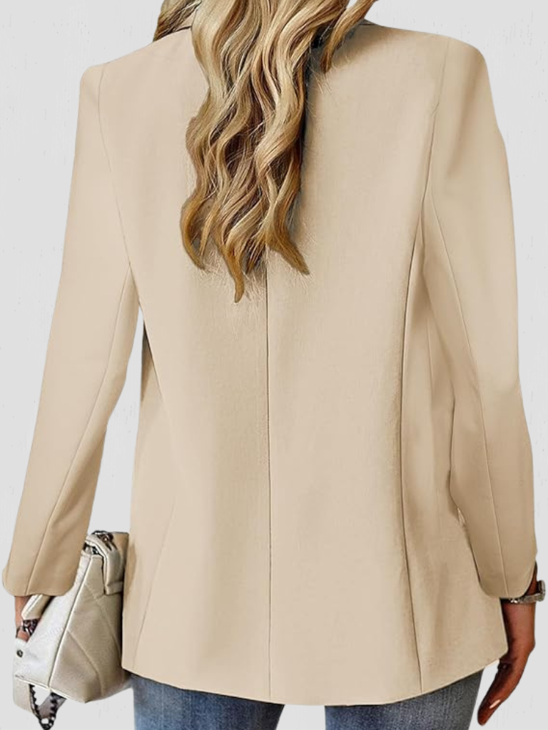 Emilienne | Women's Open-Front Longline Blazer with Notch Lapel