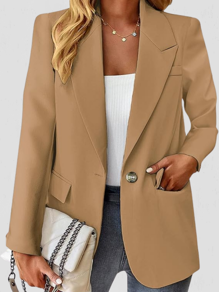 Emilienne | Women's Open-Front Longline Blazer with Notch Lapel