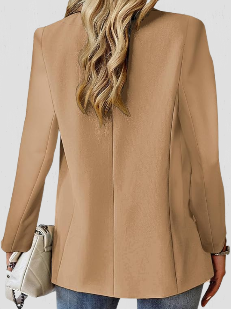 Emilienne | Women's Open-Front Longline Blazer with Notch Lapel