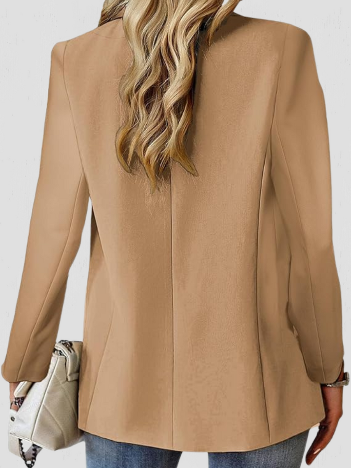 Emilienne | Women's Open-Front Longline Blazer with Notch Lapel