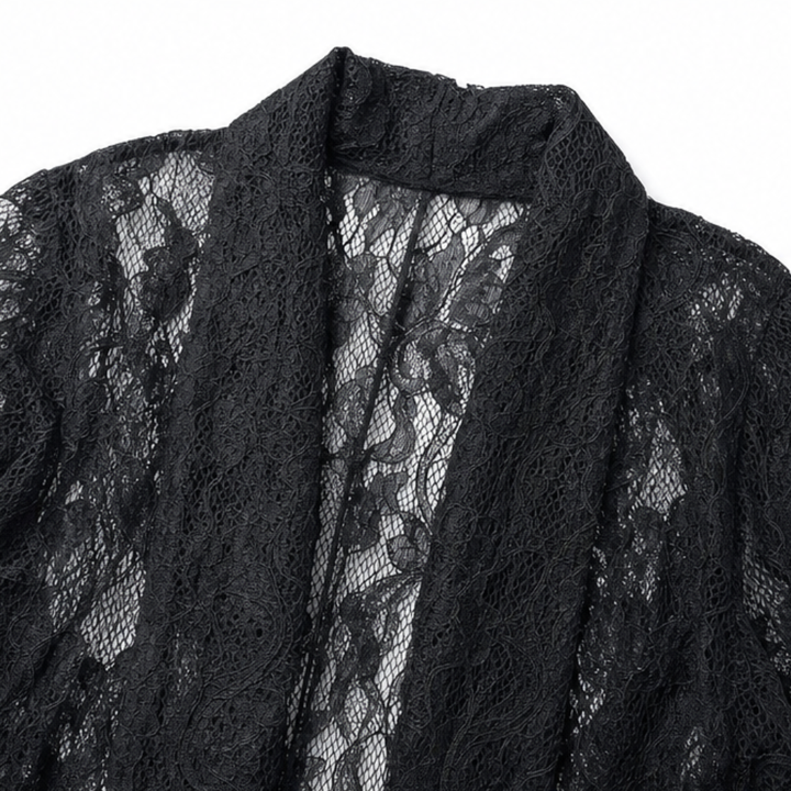 Ivonne | Women's Lace-Pattern Open-Front Blazer