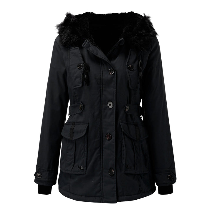Women's Thick Hooded Parka Coat with Cold Weather Insulation