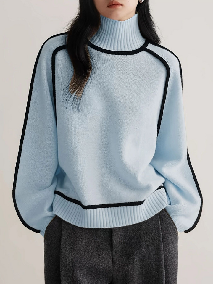 Mahaut | Women's Relaxed High Neck Sweater with Seam Detail