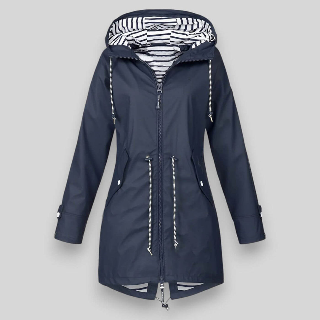Manon | Women's Hooded Zip Parka with Drawcord Waist