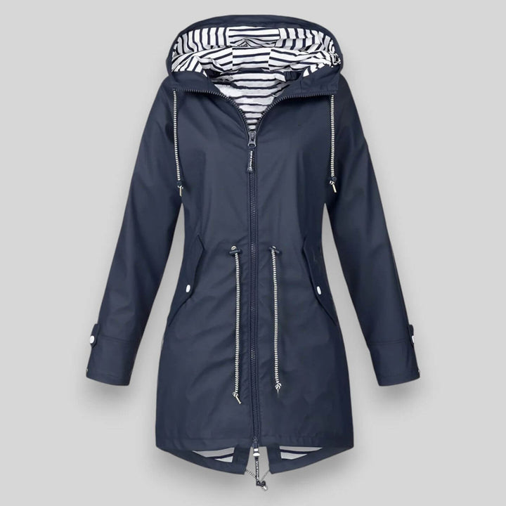 Manon | Women's Hooded Zip Parka with Drawcord Waist