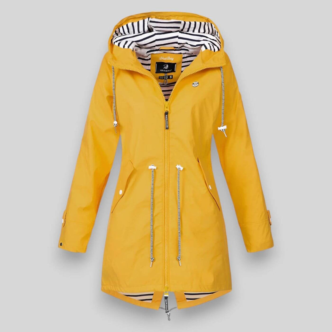 Manon | Women's Hooded Zip Parka with Drawcord Waist