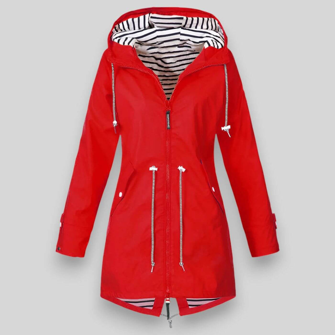 Manon | Women's Hooded Zip Parka with Drawcord Waist