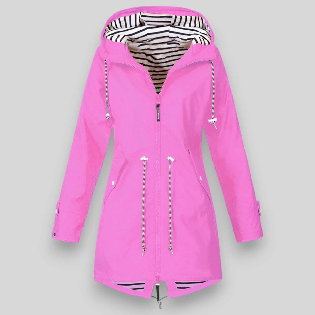 Manon | Women's Hooded Zip Parka with Drawcord Waist