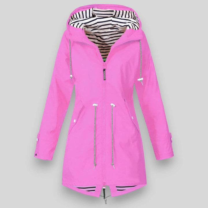 Manon | Women's Hooded Zip Parka with Drawcord Waist