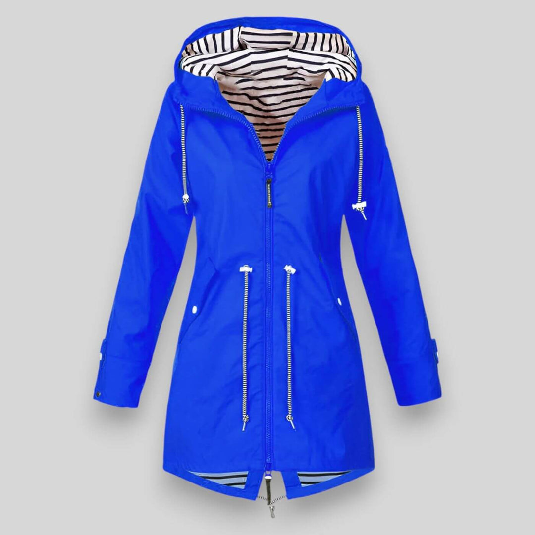 Manon | Women's Hooded Zip Parka with Drawcord Waist