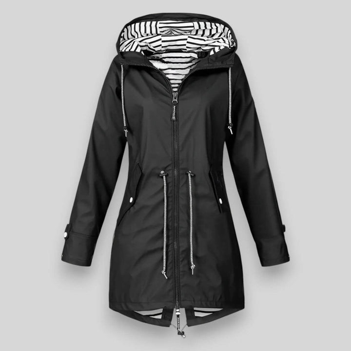Manon | Women's Hooded Zip Parka with Drawcord Waist