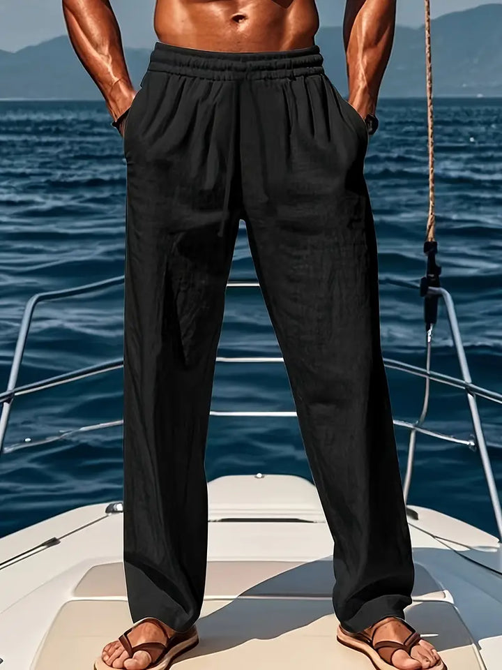 Men's Linen Trousers with Airy, Loose Fit
