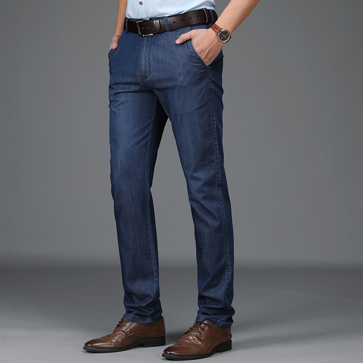 Men's Straight-Leg Pants with Belt Loops and Front Pockets
