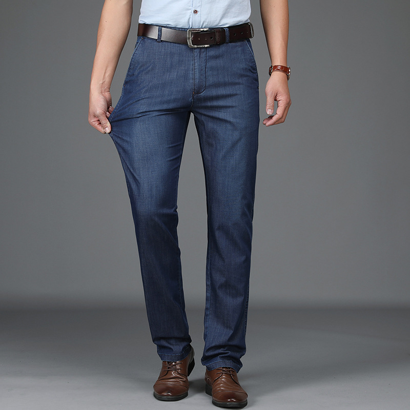 Men's Straight-Leg Pants with Belt Loops and Front Pockets