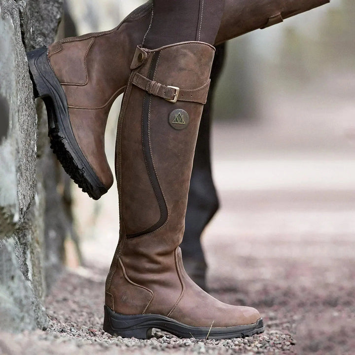 Bertrade | Women's Knee-High Riding Boots with Double Buckle
