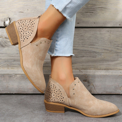 Sophia | Low Cut Perforated Ankle Boot