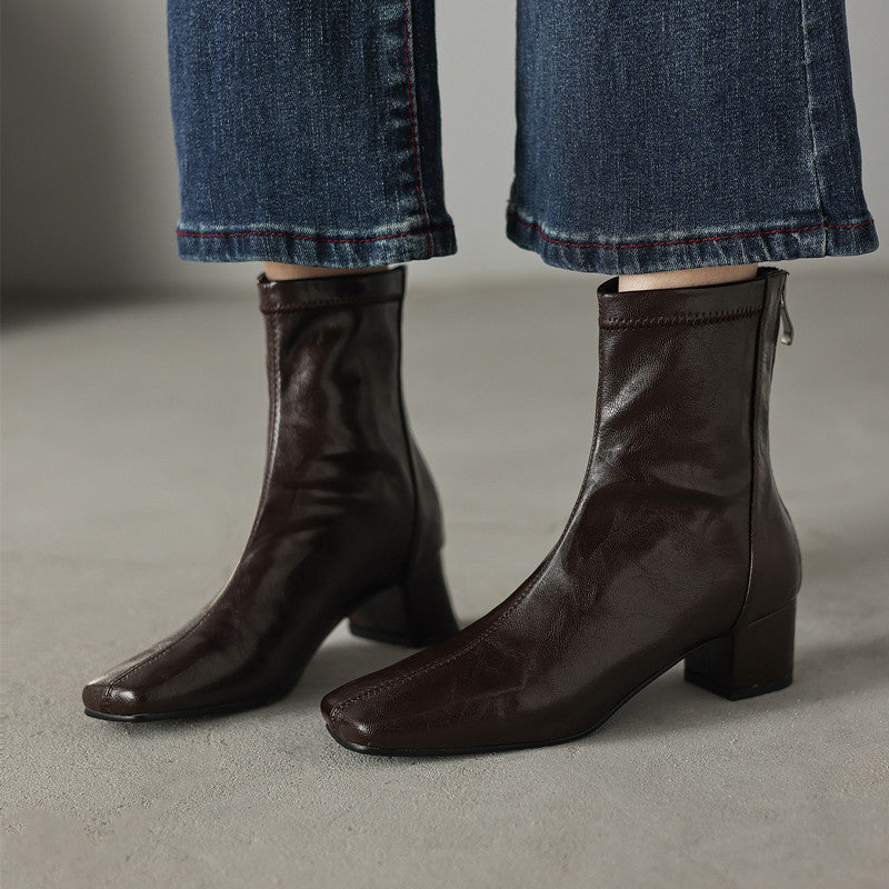 Sophia | Minimalist Block-Heel Ankle Boots