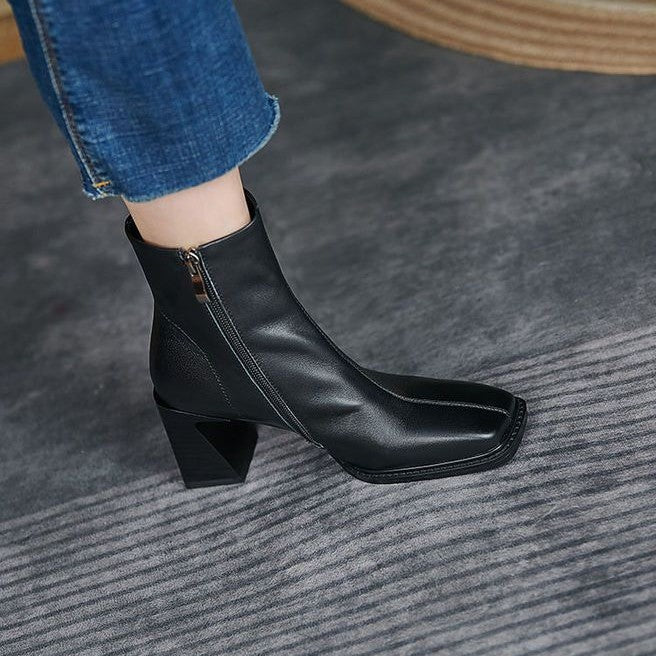 Sophia | Elegant Block-Heel Ankle Boots