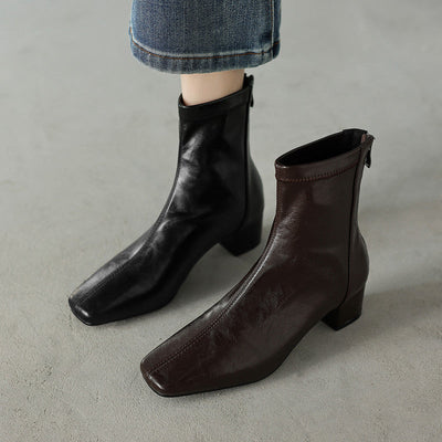 Sophia | Minimalist Block-Heel Ankle Boots
