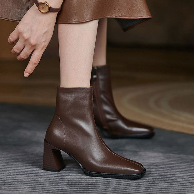 Sophia | Elegant Block-Heel Ankle Boots