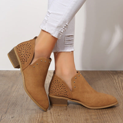 Sophia | Low Cut Perforated Ankle Boot