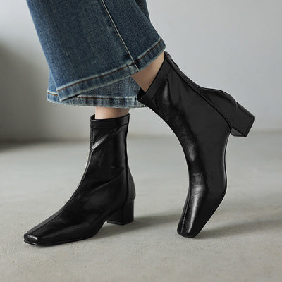Sophia | Minimalist Block-Heel Ankle Boots