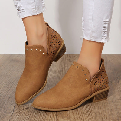 Sophia | Low Cut Perforated Ankle Boot